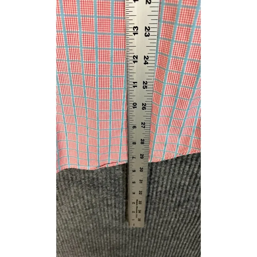 Paul Fredrick Shirt Mens 15.5-33 Button Up Red Blue Long Sleeve Imperial Cotton